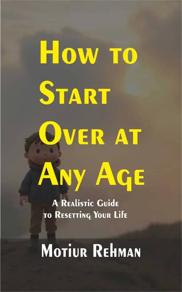 Book cover of 'How to Start Over at Any Age' showing a serene path symbolizing new beginnings
