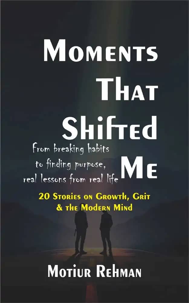 Cover of Moments That Shifted Me showing serene imagery representing reflection and growth