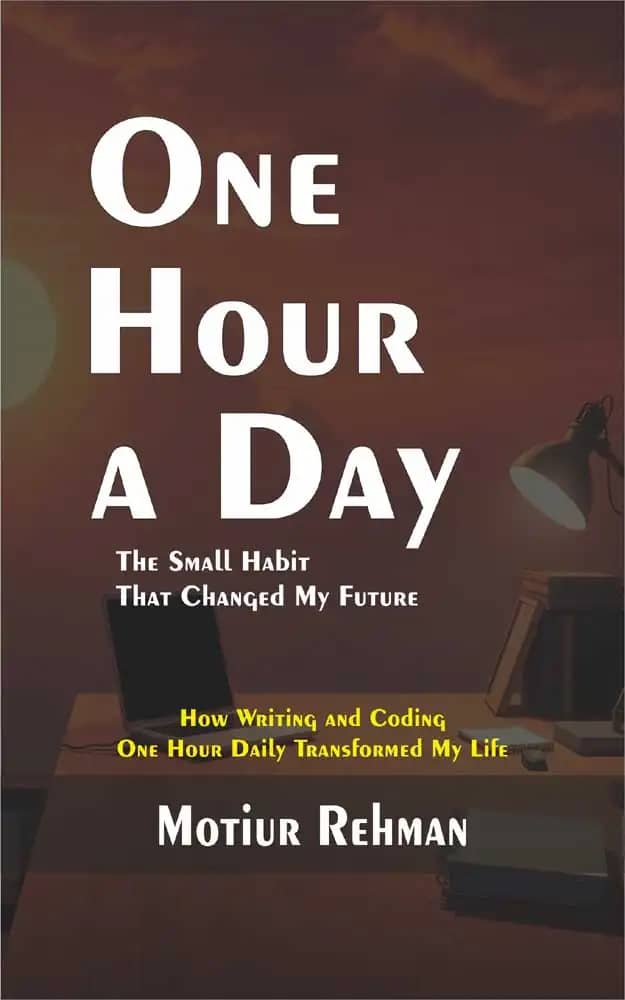 Cover of One Hour a Day book showing a clock and minimalist design symbolizing daily habits