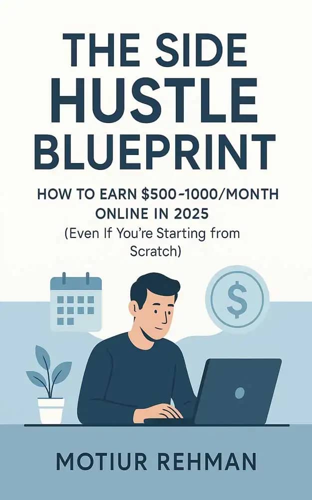 Book cover of The Side Hustle Blueprint showing digital income roadmap