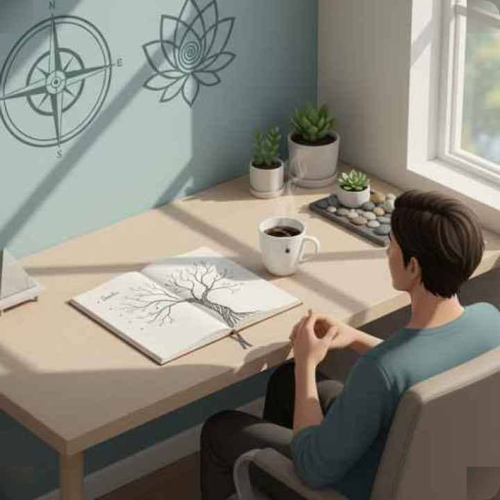 एक व्यक्ति अपने लक्ष्यों को जर्नल में लिखते हुए