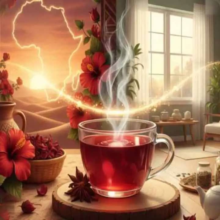 गुड़हल की चाय का कप जो सूडानी वेलनेस परंपरा और आधुनिक जीवन को जोड़ता है