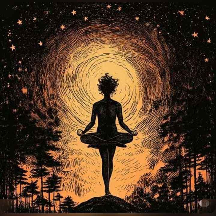 شخص يسير بحرية داخل غابة ضبابية، يرمز إلى التحرر، السلام، والشفاء العاطفي