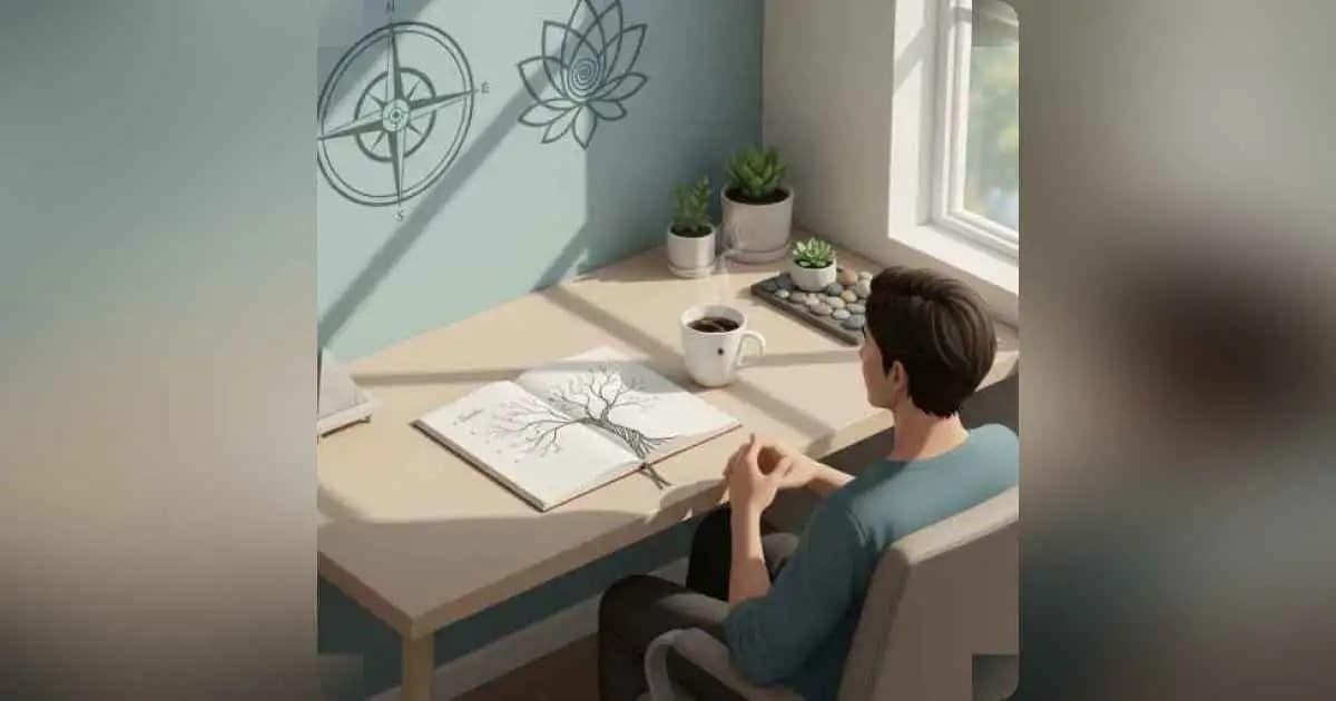 A person journaling goals and reflecting on life strategy