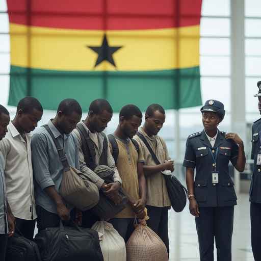 Migrants arrivant au Ghana après expulsion