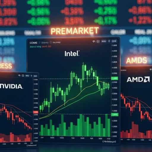 Intel vs Nvidia vs AMD stock price trend chart