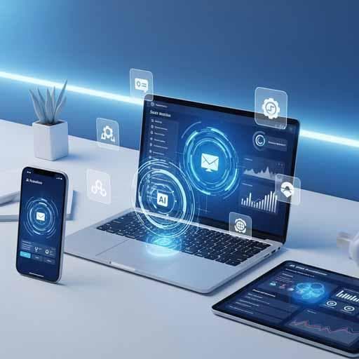 Smartphone with productivity app dashboard