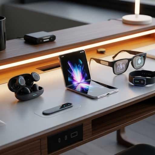 Assortment of trending tech gadgets on a modern desk