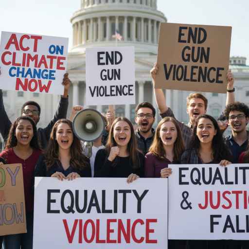 Young activists protesting for change in the U.S.