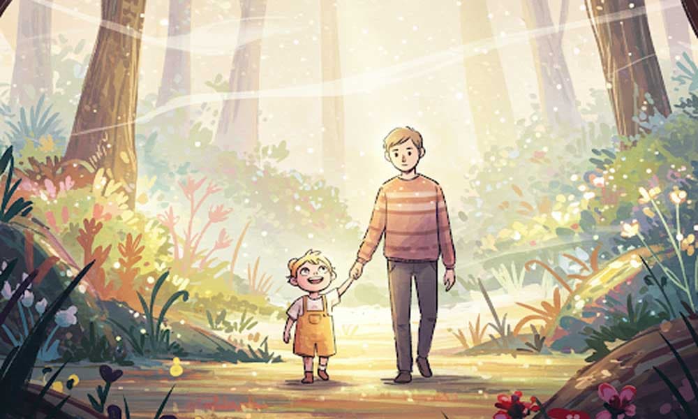 A small glowing child figure inside a larger adult figure’s heart, symbolizing inner healing.