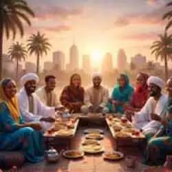 Sudanese people celebrating culture, traditional clothing, and daily lifestyle