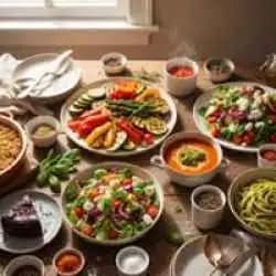 Delicious homemade food and recipe ingredients
