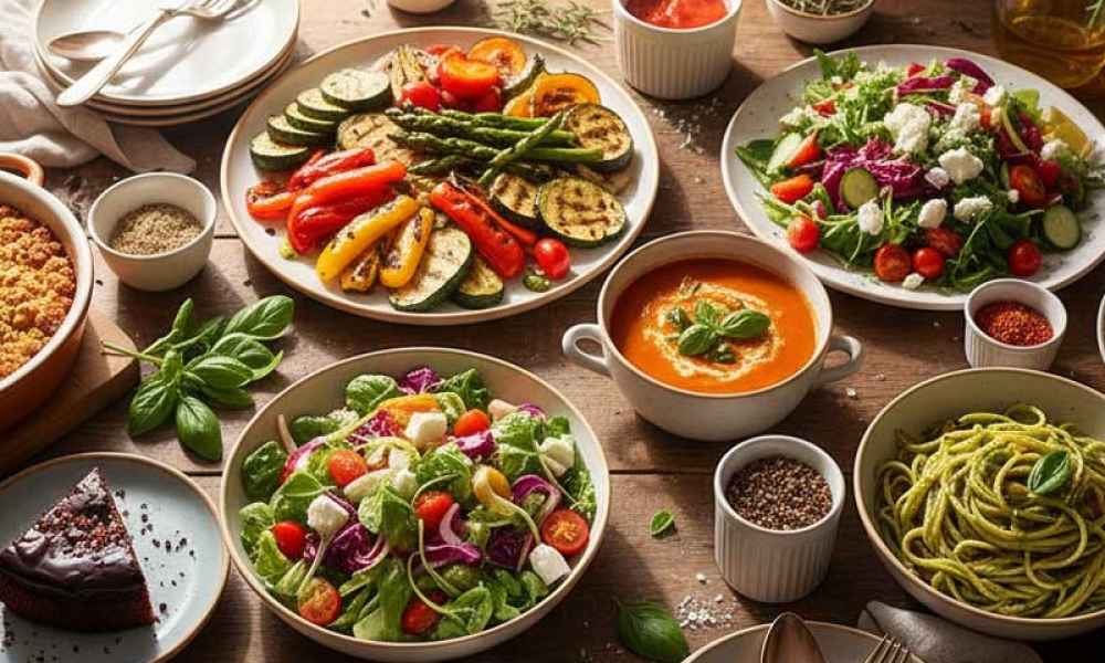 Delicious homemade food and recipe ingredients