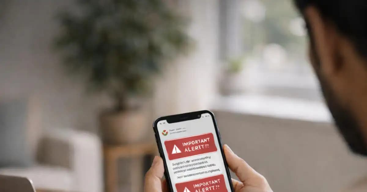 Person checking Aadhaar-linked security alerts on smartphone
