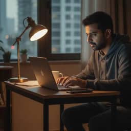 Indian tech employee working remotely due to visa delay
