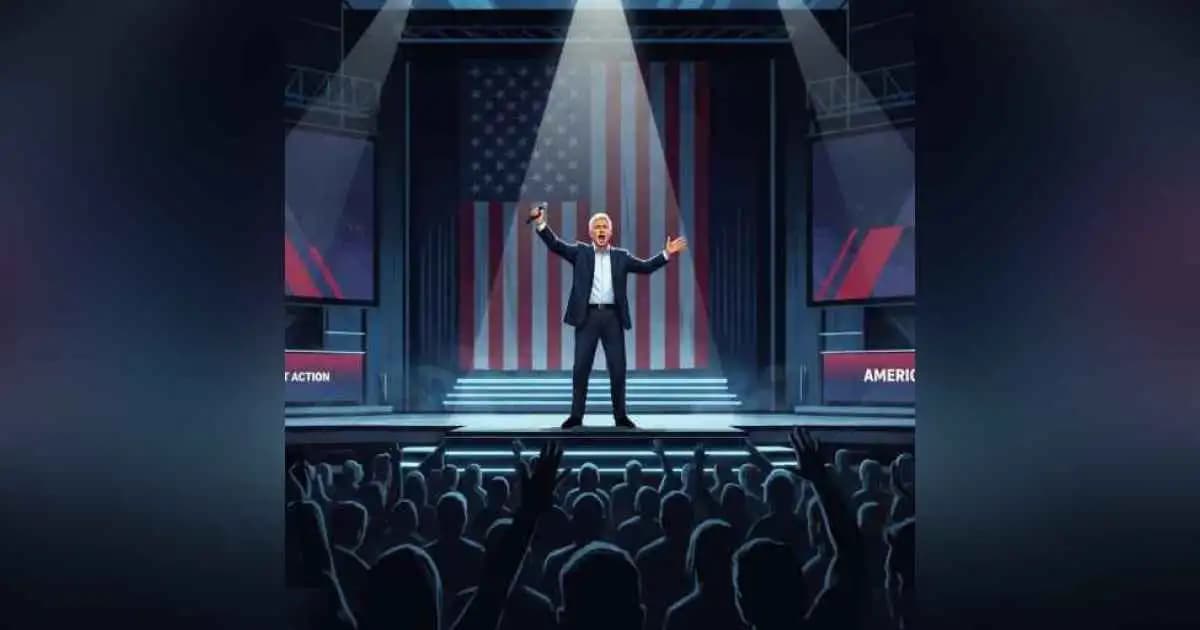 Portrait of Charlie Kirk speaking at a public event