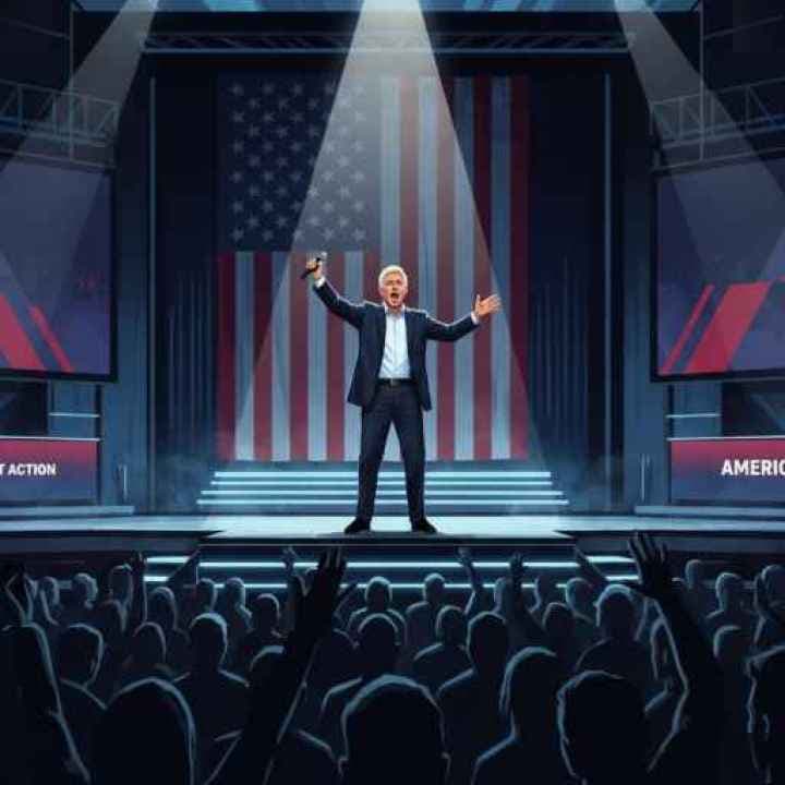 Portrait of Charlie Kirk speaking at a public event