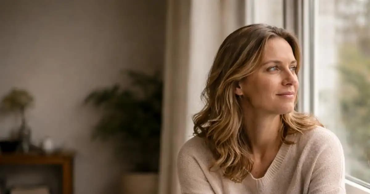 Person practicing emotional awareness and calm reflection