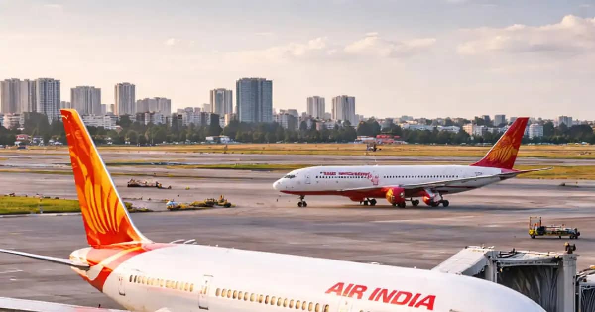 एयरपोर्ट पर फ्लाइट कैंसिलेशन जानकारी देखते यात्री