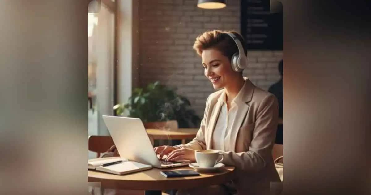 Freelancer working remotely with laptop and coffee in 2025