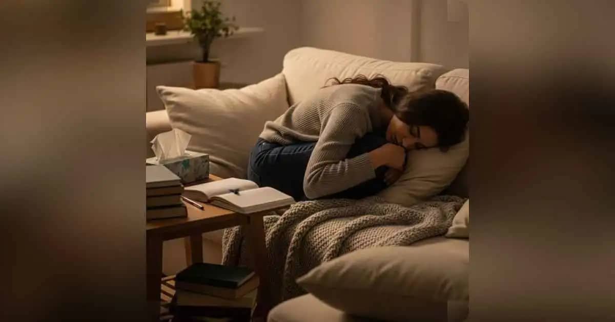 भावनात्मक हीलिंग के दौरान जर्नल लिखता व्यक्ति