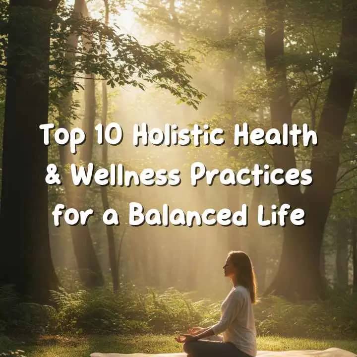 Holistic health and wellness lifestyle with meditation, yoga, and nature