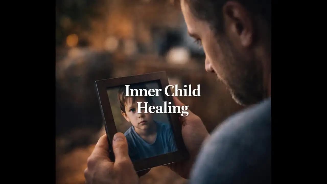 Person reflecting quietly showing emotional self-awareness and inner child healing concept