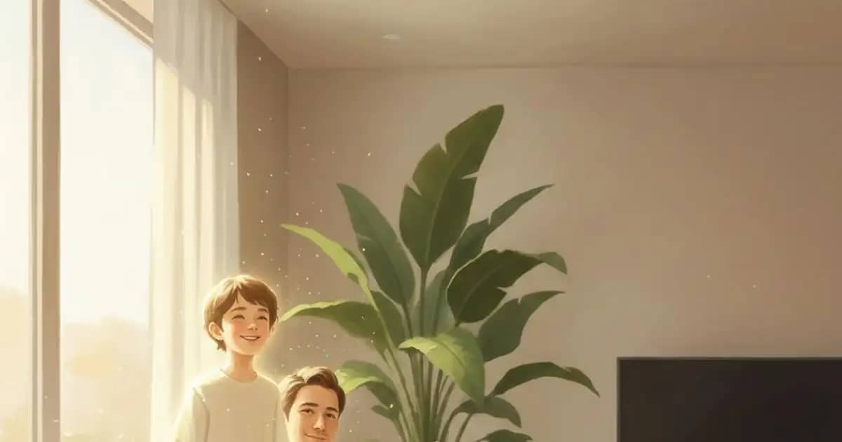 Adult calmly connecting with their inner child in a peaceful modern room