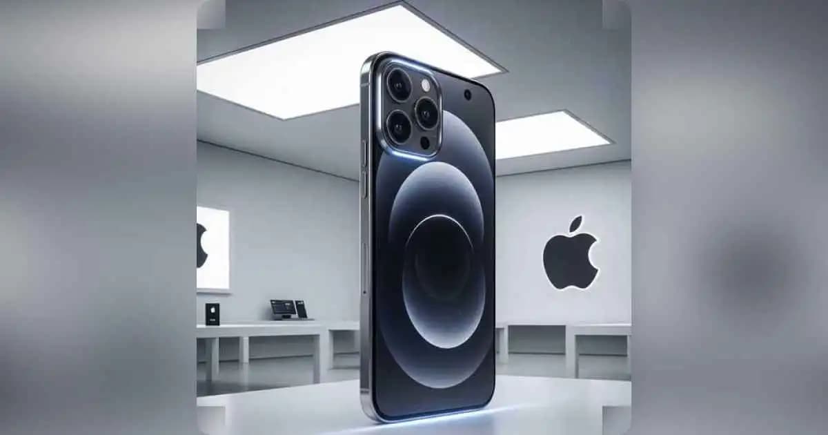 iPhone 17 Pro Max mockup with futuristic display and camera island