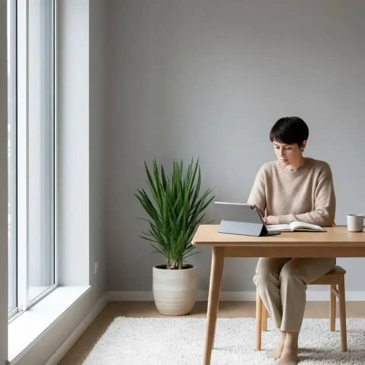 शांत वातावरण में आत्म-चिंतन के लिए जर्नल लिखता हुआ व्यक्ति