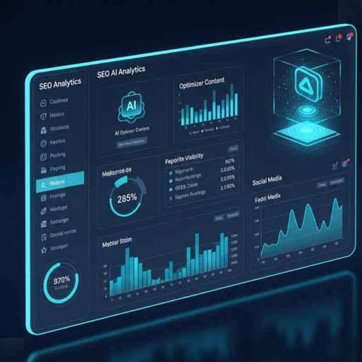 Illustration d’un tableau de bord SEO intelligent renforçant la présence digitale