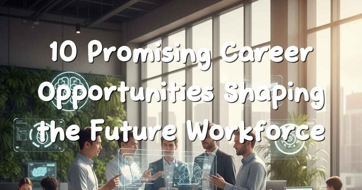 Futuristic workplace showing diverse professionals collaborating with holographic technology