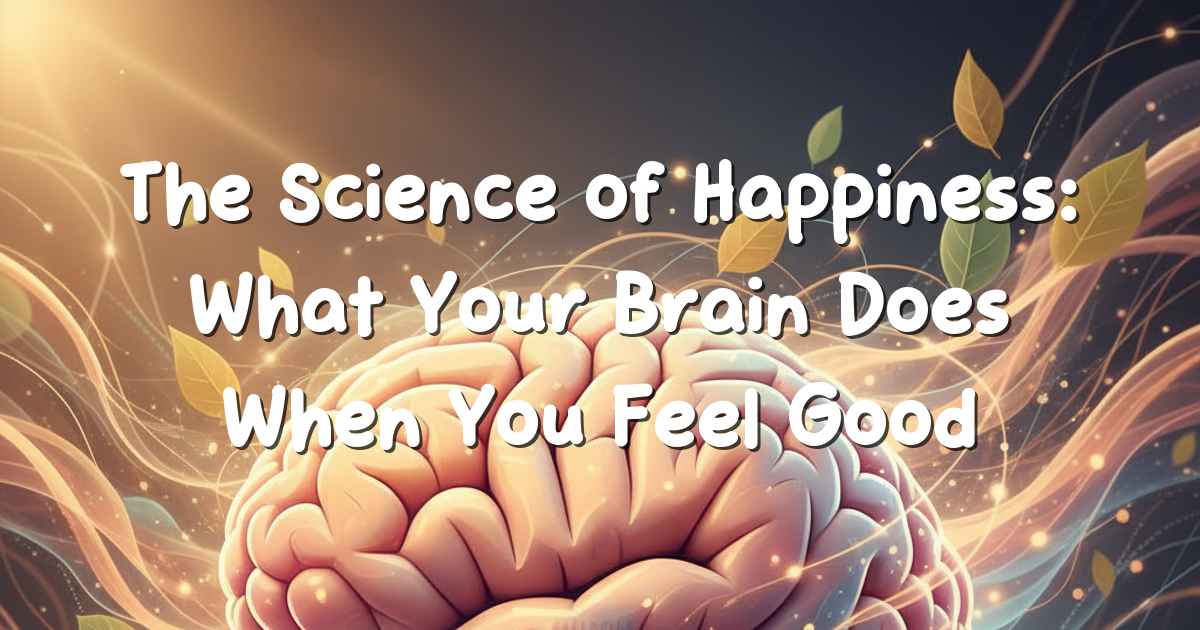 Human brain glowing with colorful neural pathways symbolizing happiness