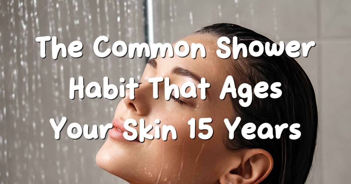 Woman avoiding harsh shower habit to prevent premature skin aging