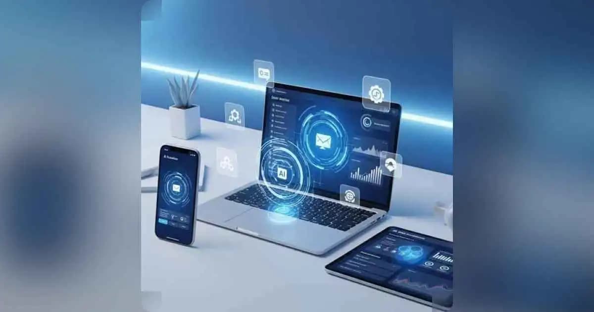 Smartphone with productivity app dashboard