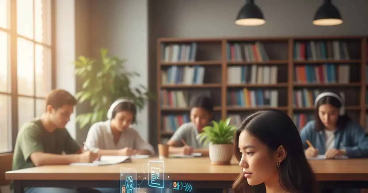 Student working on a laptop balancing online freelance work and studies