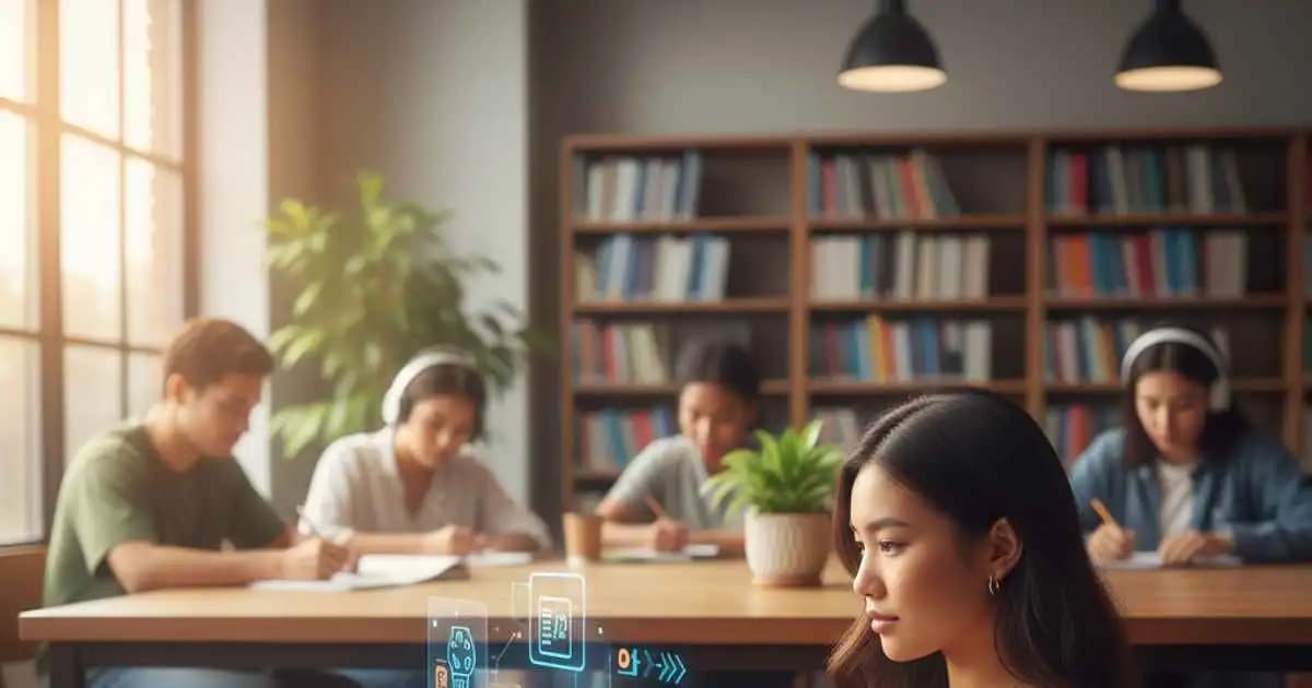 Student working on a laptop balancing online freelance work and studies