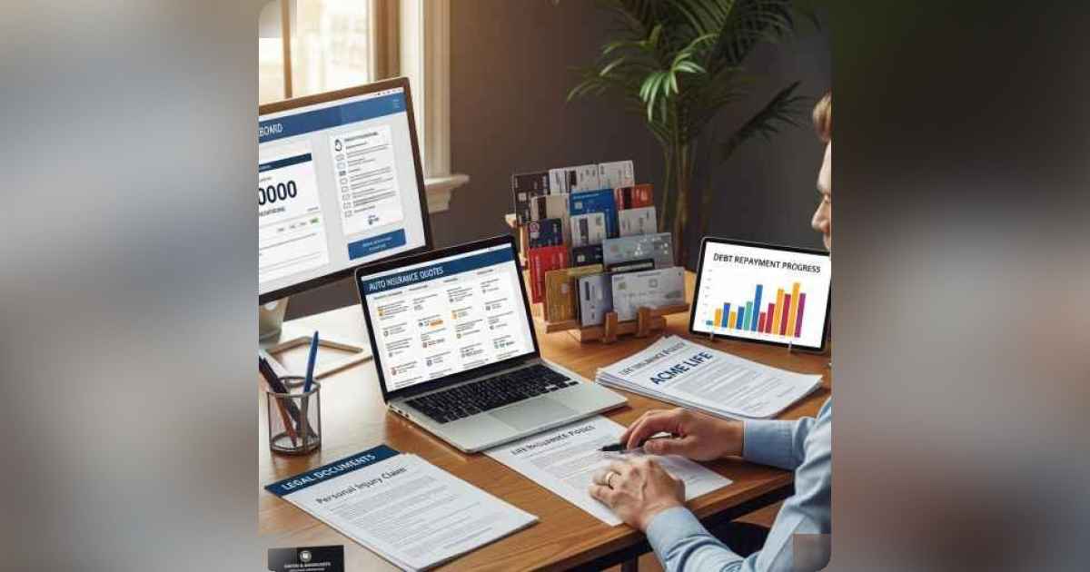 Personne gérant ses finances avec des graphiques et des cartes de crédit