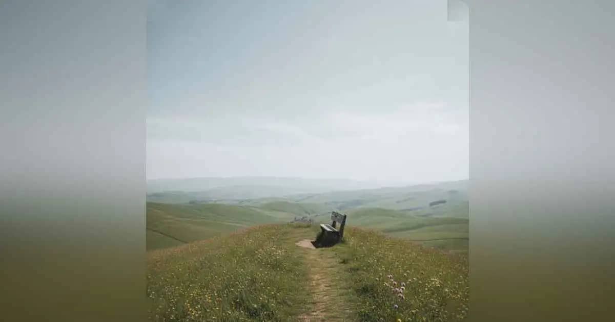 प्रकृति की शांति को दर्शाता एक शांत परिदृश्य, जो आध्यात्मिकता, जीवन के सबक, जर्नलिंग, धीमेपन और अतिसूक्ष्मवाद का प्रतीक है।