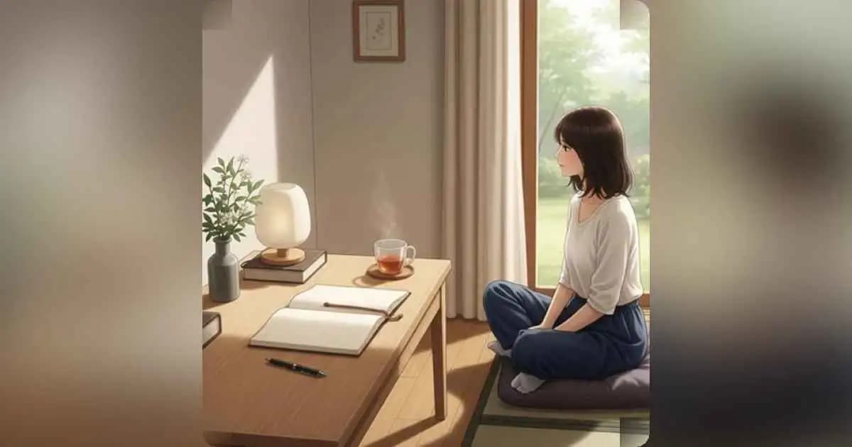 Discover how minimalism, slowness, and journaling can help you reconnect with your inner peace. Real stories, life lessons, and practical tips to simplify and reflect. Minimalist writing space with journal and tea in soft sunlight