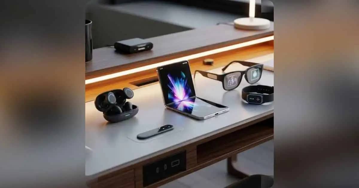 Assortment of trending tech gadgets on a modern desk