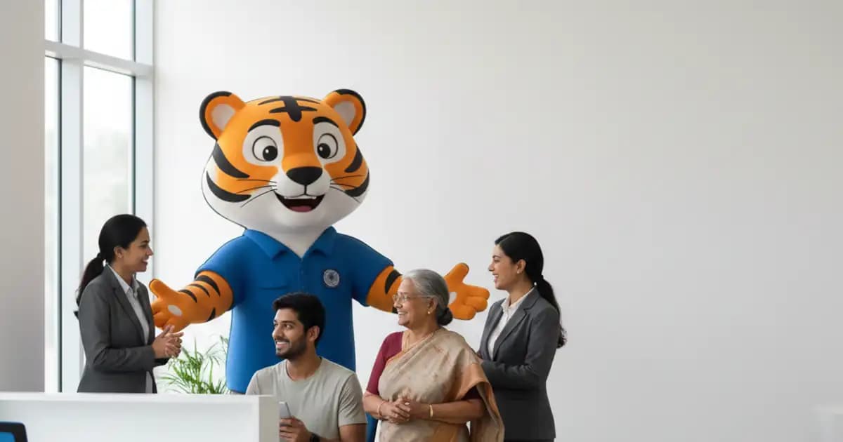 UIDAI Udai mascot helping citizens understand Aadhaar services