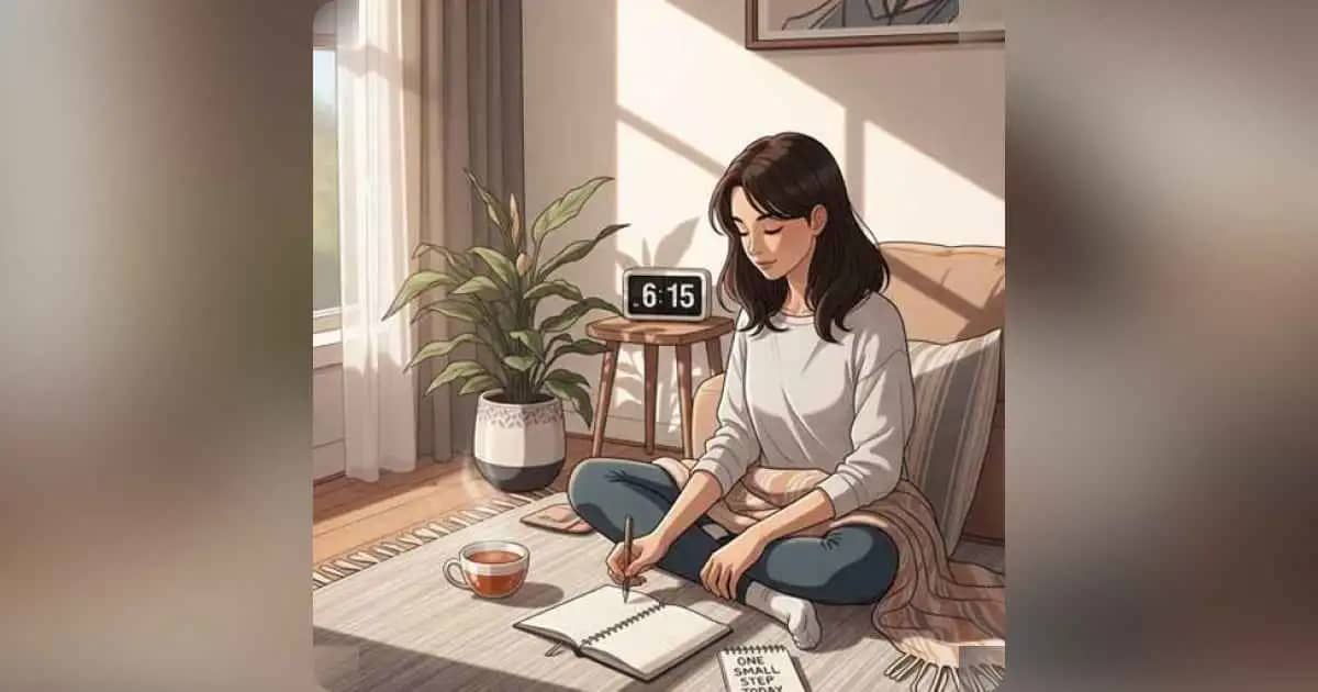 खिड़की के पास जर्नलिंग करता हुआ व्यक्ति, आत्म-विकास की यात्रा पर विचार कर रहा है