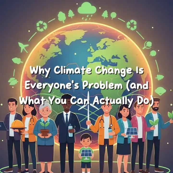 People from diverse backgrounds taking sustainable actions against climate change