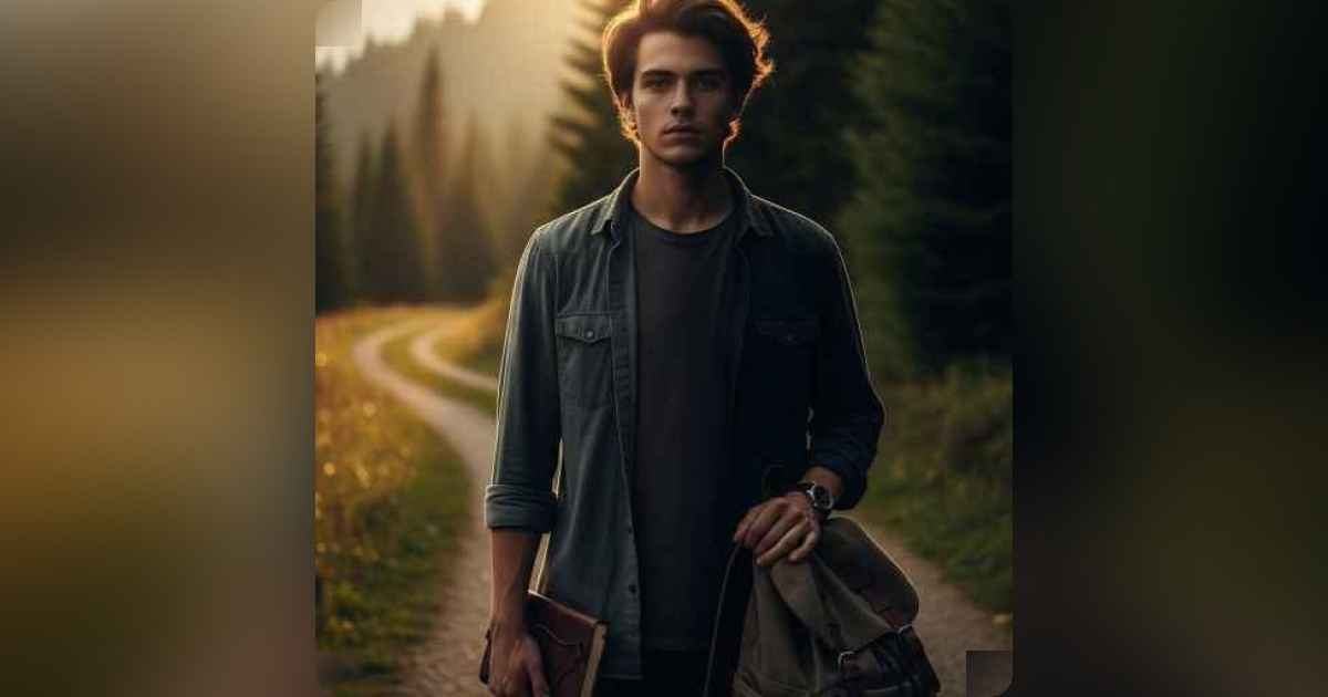 Person walking alone at sunrise on a forest trail, symbolizing personal growth and inner change