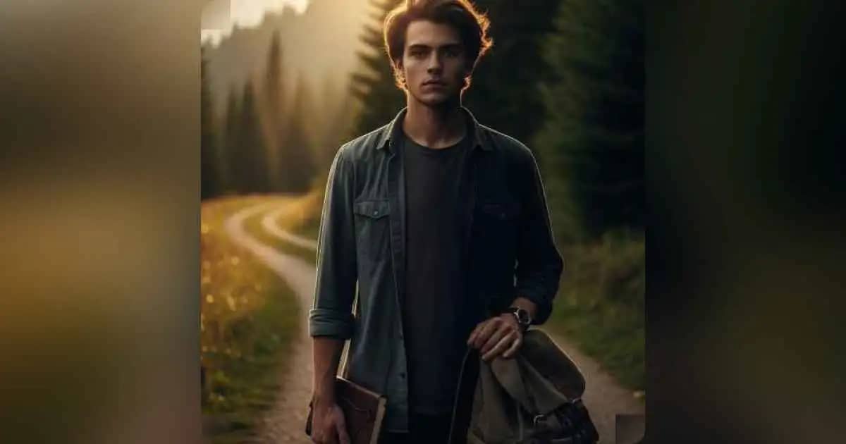 Person walking alone at sunrise on a forest trail, symbolizing personal growth and inner change