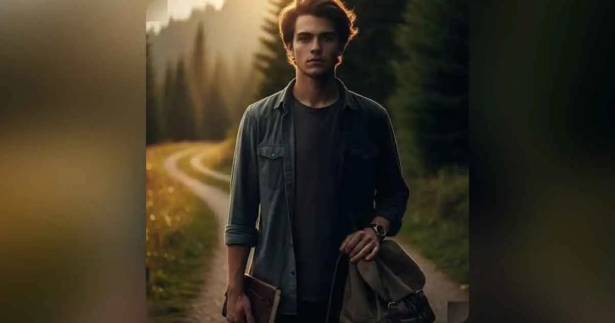 Person walking alone at sunrise on a forest trail, symbolizing personal growth and inner change