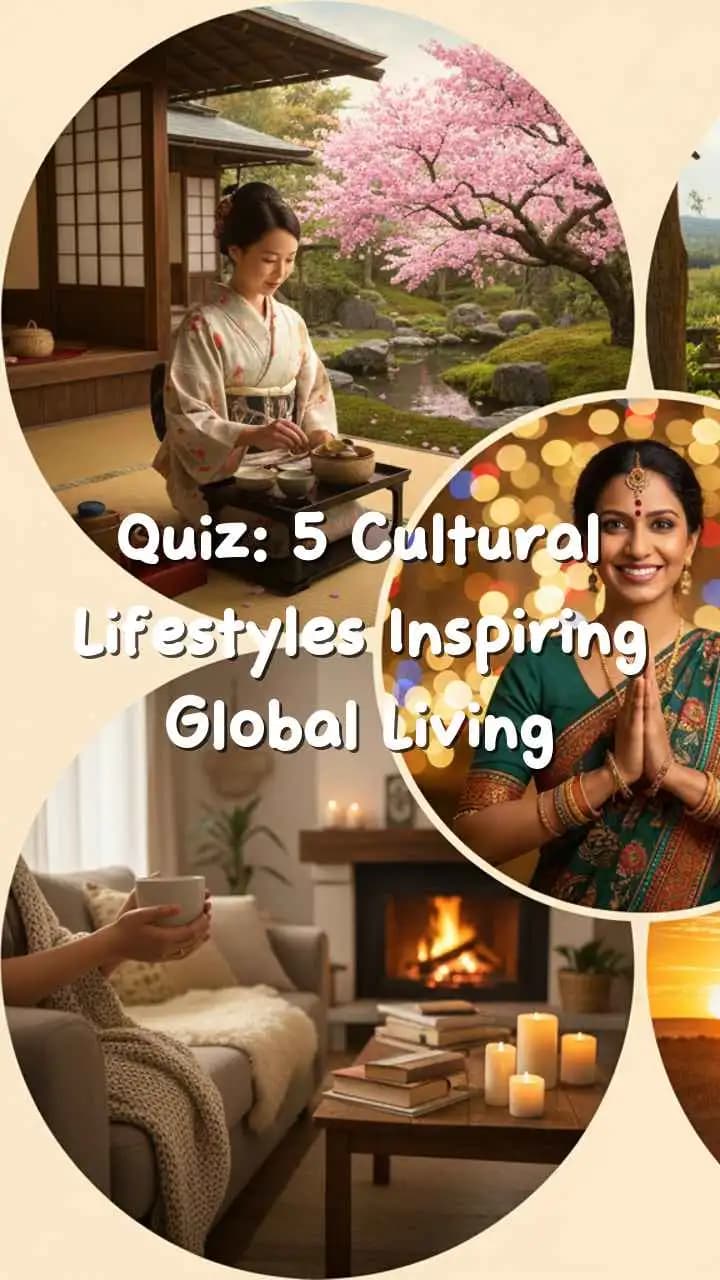 Global cultures quiz showing Ikigai, Dolce Vita, Namaste traditions