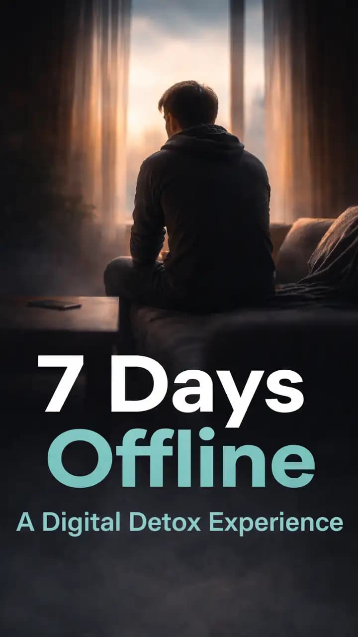 Person sitting quietly without using a phone during a digital detox