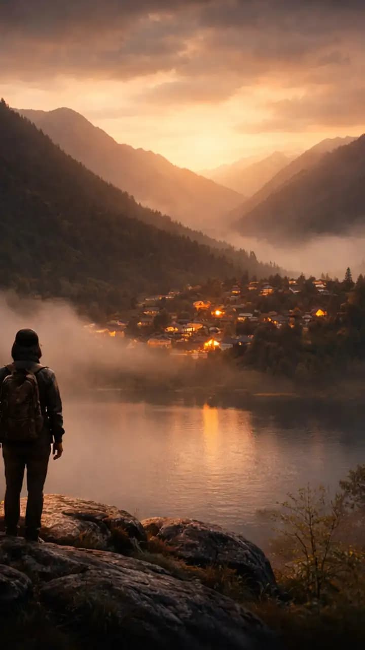 A quiet, cinematic landscape representing hidden travel destinations away from crowds